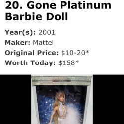 20. Gone Platinum Barbie 2001