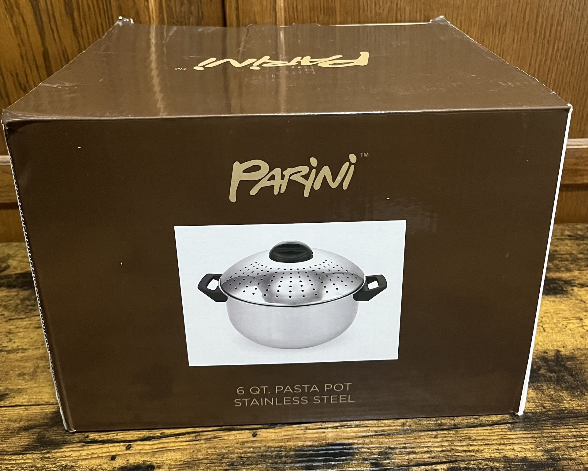 *NEW* Parini 6-Qt Stainless Pasta Pot with Strainer Lid