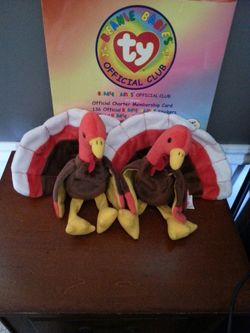 Twin Turkey beanie babies