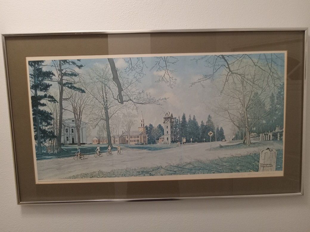Signed NORMAN ROCKWELL print Of STOCKBRIDGE