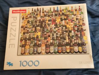 Vintage Waddingtons Beers Galore 1000 Piece Deluxe Puzzle Made in UK New Sealed