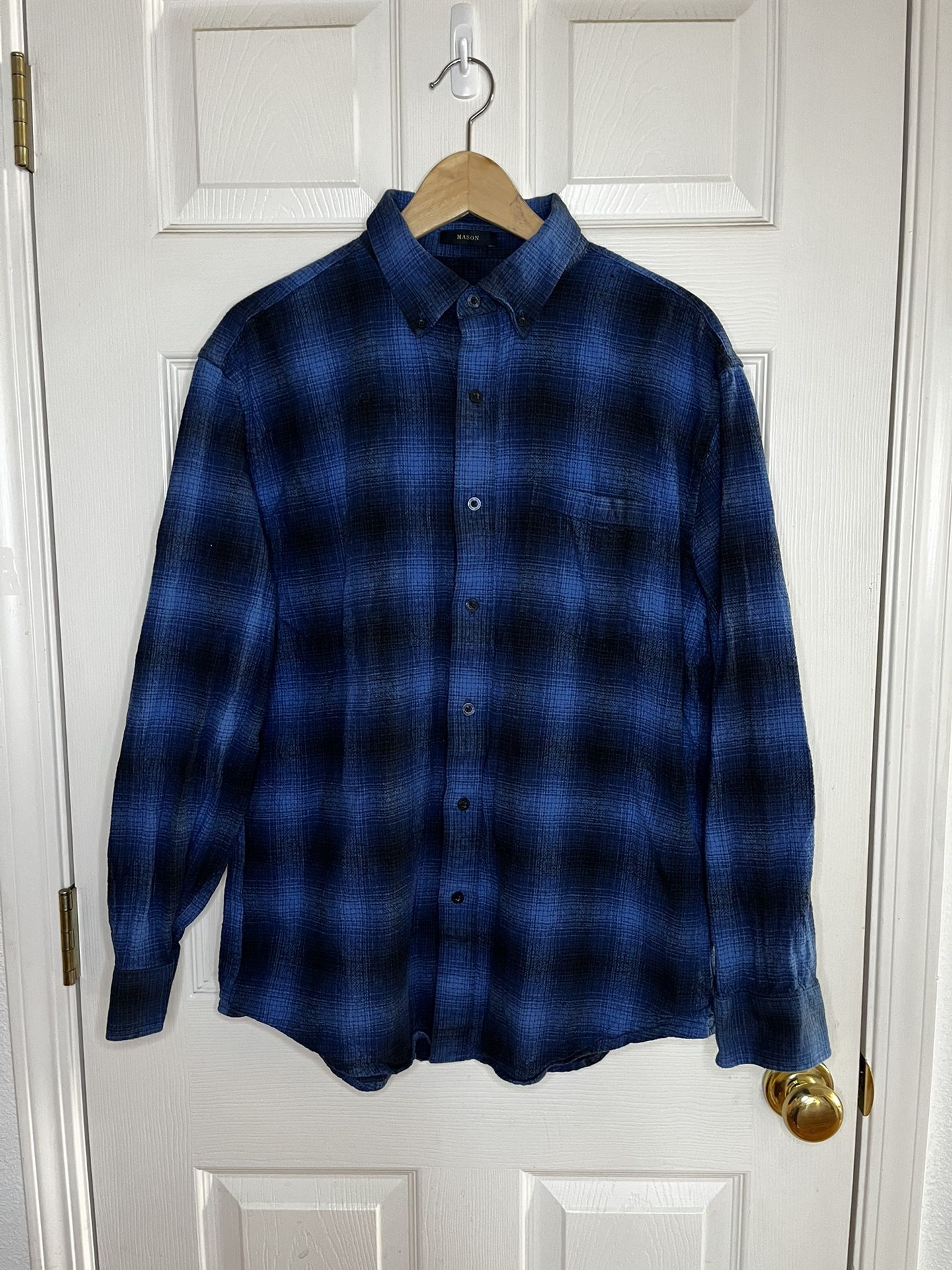 Pendelton Blue Plaid Flannel Button Up