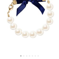 KJP Glass Pearl And Bow Bracelet Size Large 8inch