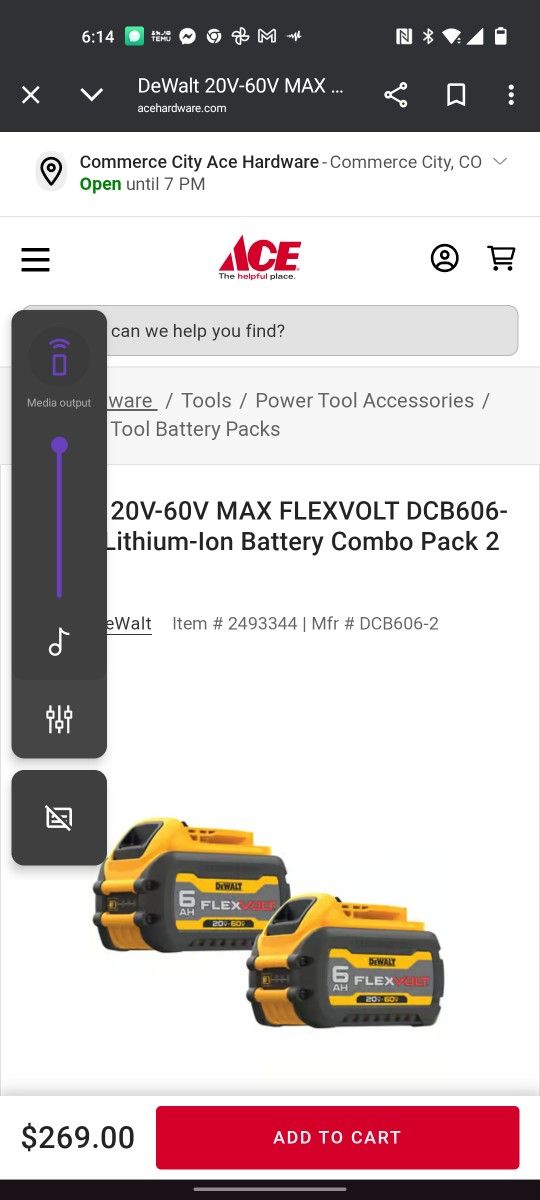 2 DeWalt Flex Volt Batteries