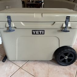 YETI Tundra Haul Portable Wheeled Cooler Tan
