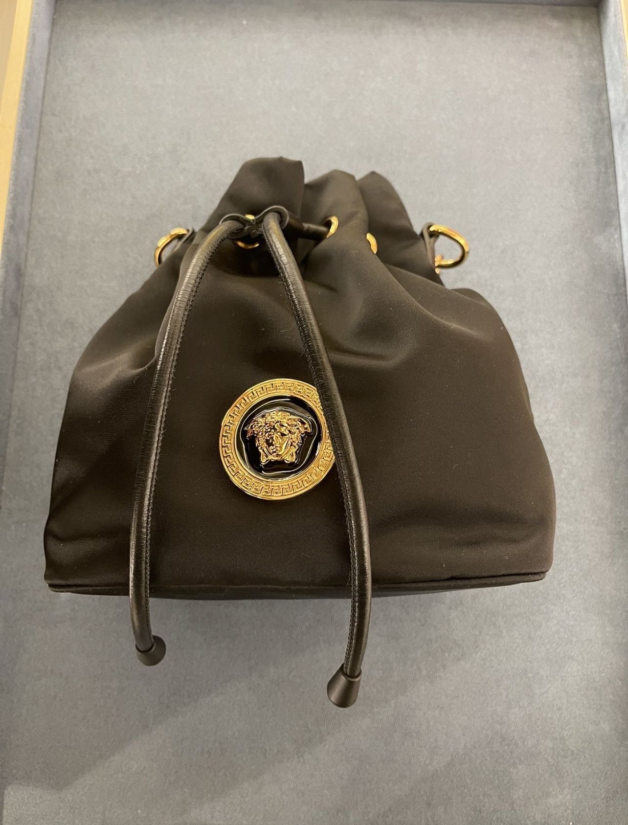 Versace Small Bucket Bag With Chain And Strap