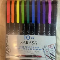 Zebra Sarasa Fine Felt Tip Markers 10 Count