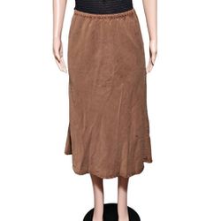 Pulp brown  pull-up tencel Elastic waist maxi skirt M