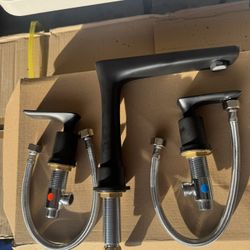 Matte Black 3-Hole Bath Faucet 