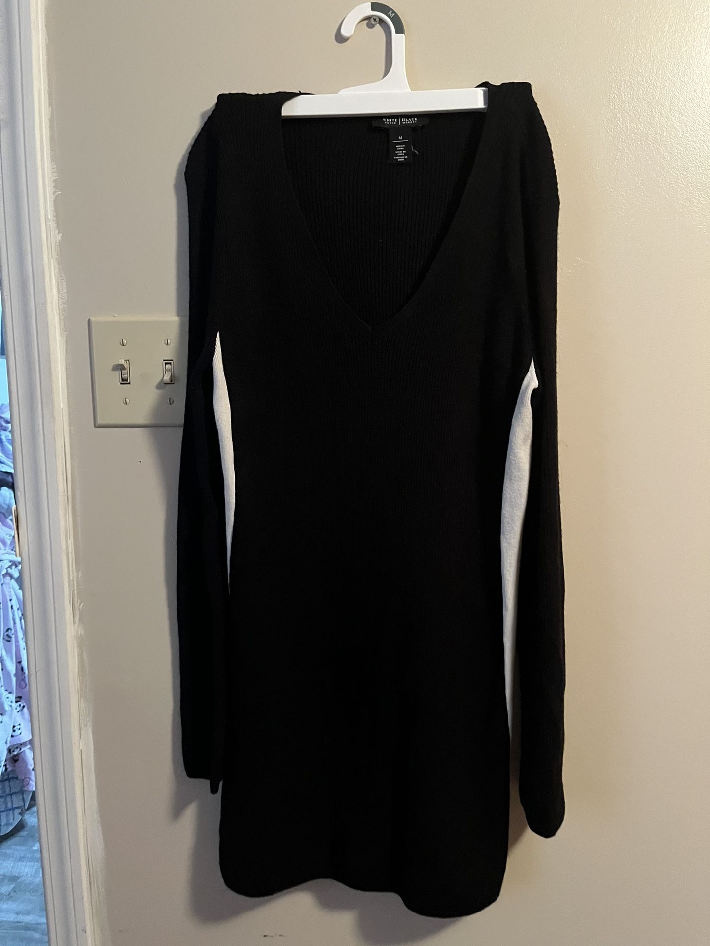 White House Black Market Size Medium Black Sweater Dress