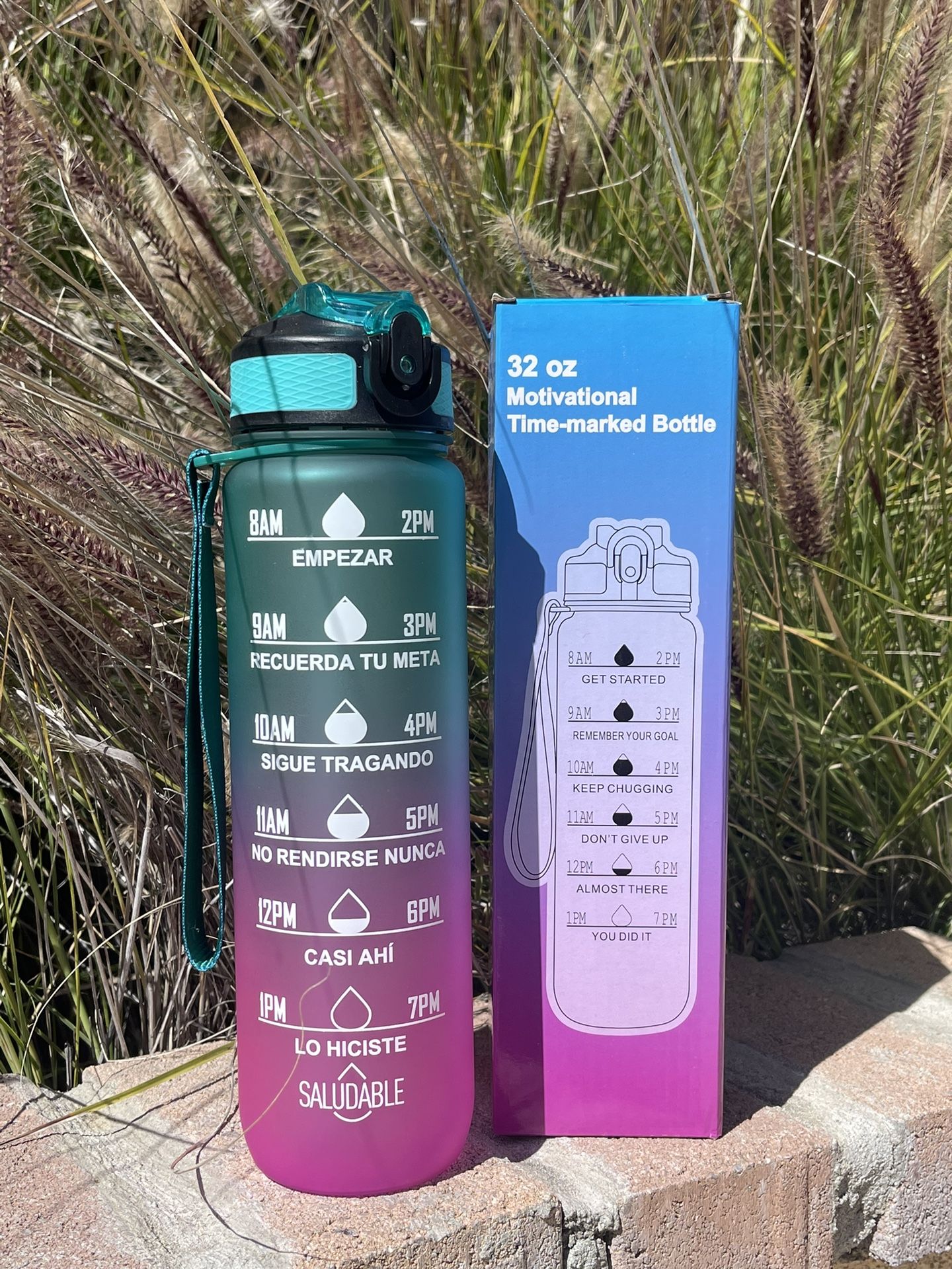Sport Water Bottle with Time Markers to Keep You on Track!