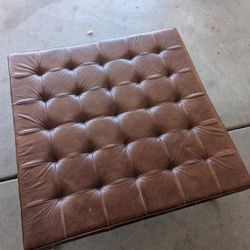 Tufted Brown Ottoman Or Coffee Table