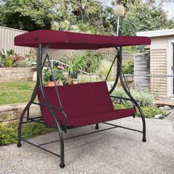 3  Person Convertible Patio Swing New