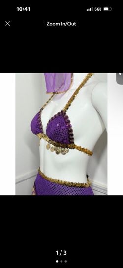 Purple Sequin Dance Costume Set