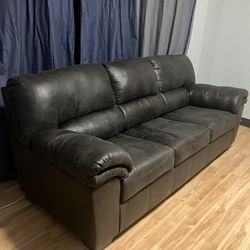 Charcoal greyish blue couch beautiful color soft leather