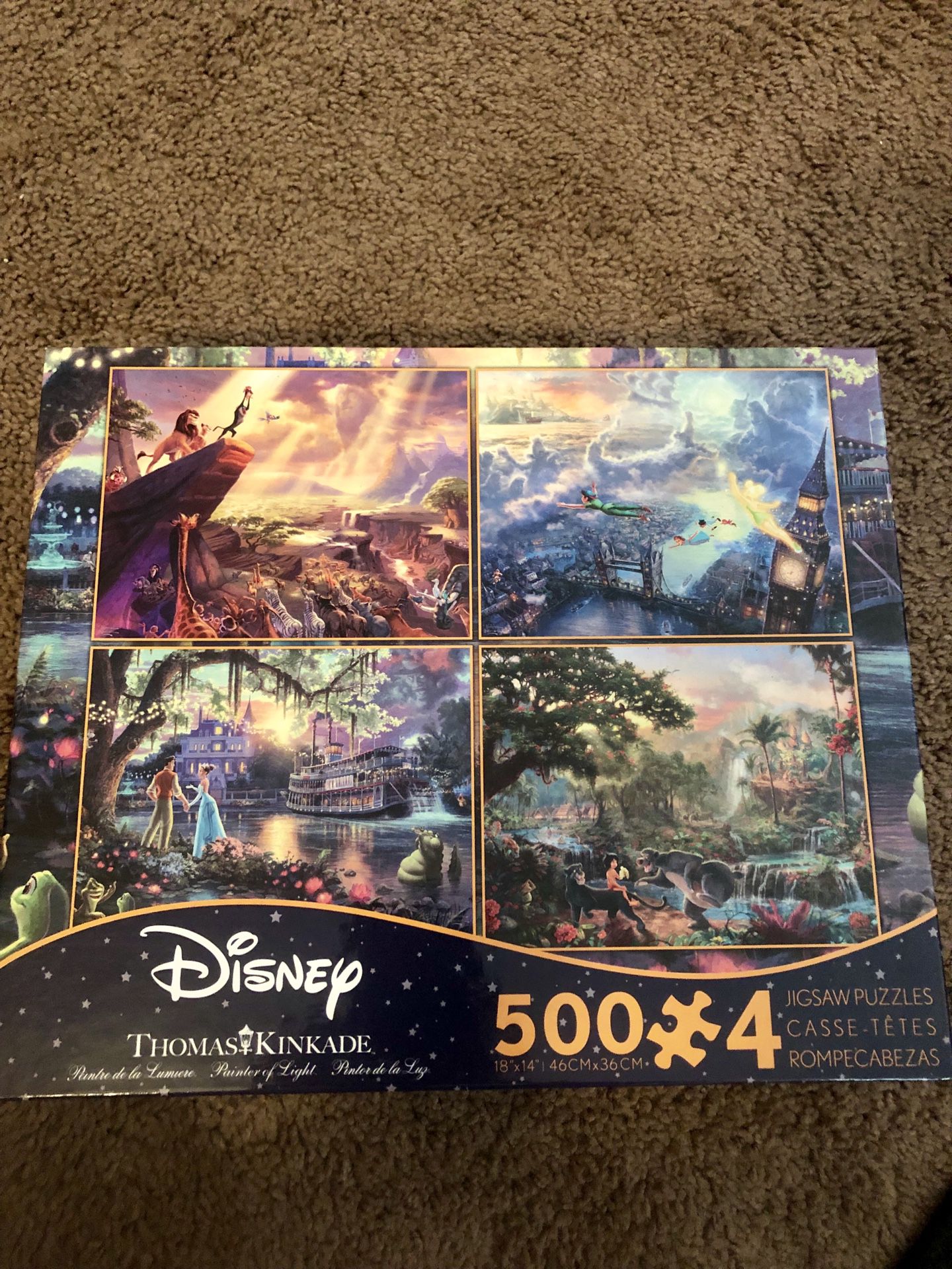 Disney Thomas Kinkade Set Of 4 Collection 500 Puzzle Piece Limited LION KING