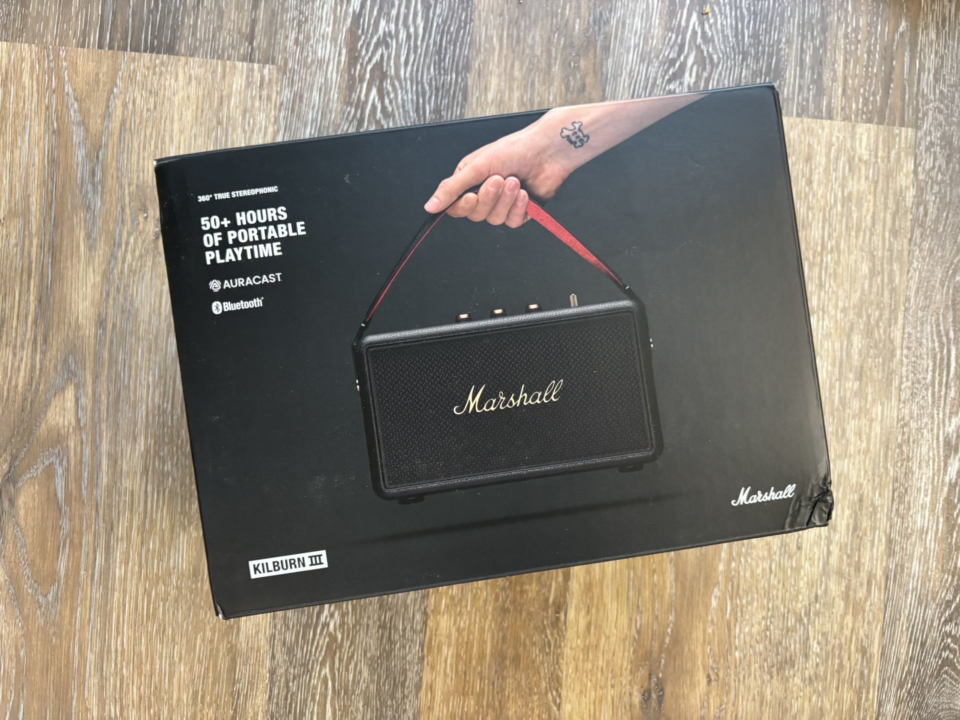 Marshall - Kilburn III Portable Bluetooth Speaker - Black and Brass
