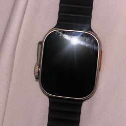 Apple Watch Ultra 49mm GPS + Cell Titanium Case w/ Black Ocean Band