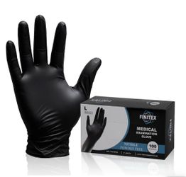 Black Nitrile Gloves 6 Mil Exam Grade