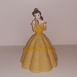 Disney Belle Piggy Bank Or Cake Topper 9" Hard Vinyl With Bottom Stopper Excellent Condition PRICE Is Firm Cash Only 