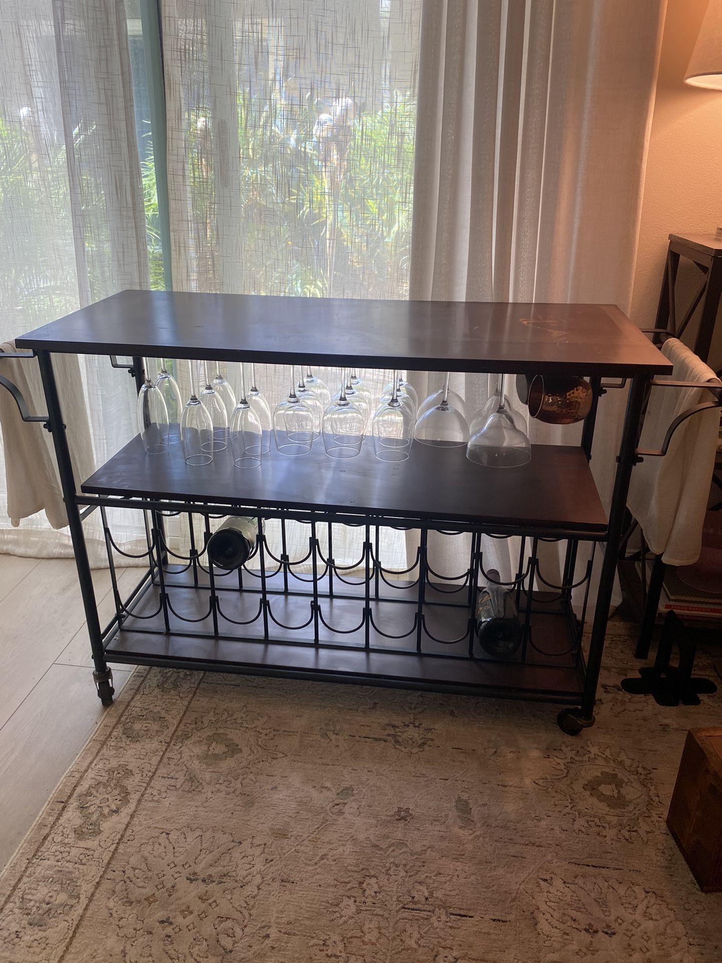 Wood Bar Cart