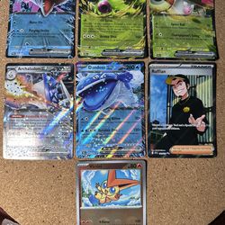 Pokemon EX Card Lot x7 [Arboliva, Archaludon, Dondozo, Veluza, Victini, Ruffian]