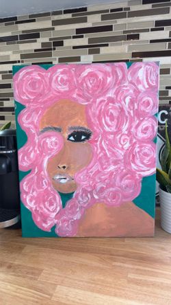 Awkward girl w poem- original artwork