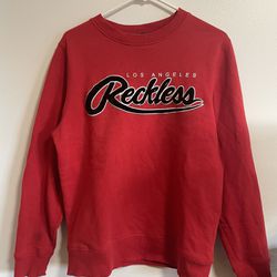 Young & Reckless Y&R Los Angeles Red Crew Neck Sweatshirt Mens Medium M Pullover