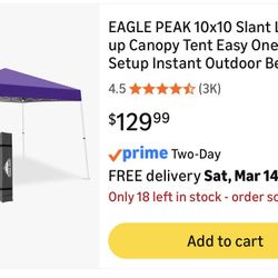 1 person pop up tent 10x10