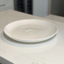 Large white serving tray Ceramic chips & dip plate