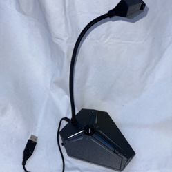 USB Computer Microphone, Plug &Play Desktop Omnidirectional Condenser PC Laptop Mic, Mute Button with LED Indicator, Compatible with Windows/Mac, Idea