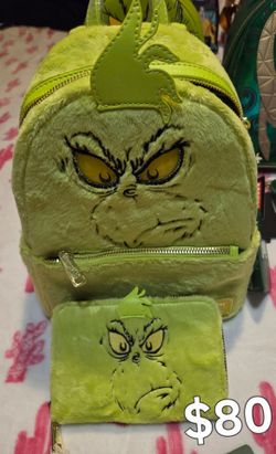 Loungefly Grinch Light Up Backpack & Wallet