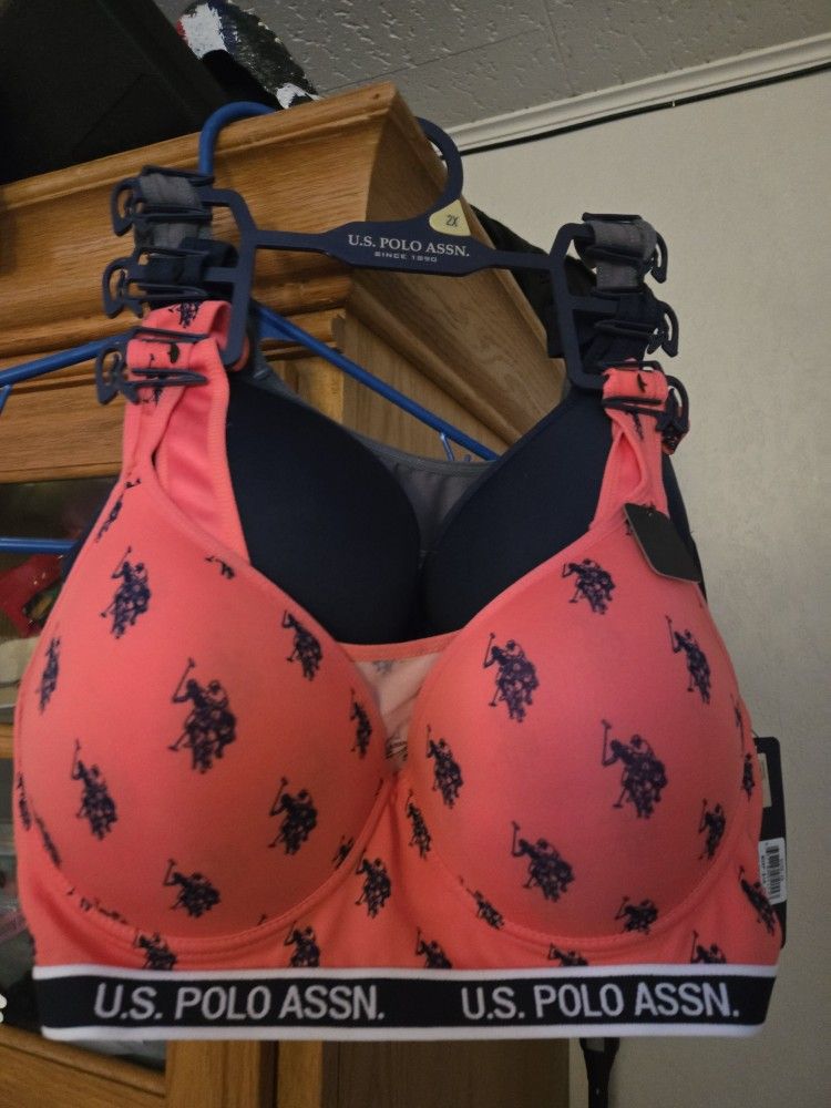 2x Womens Sports Bras With Wire New 