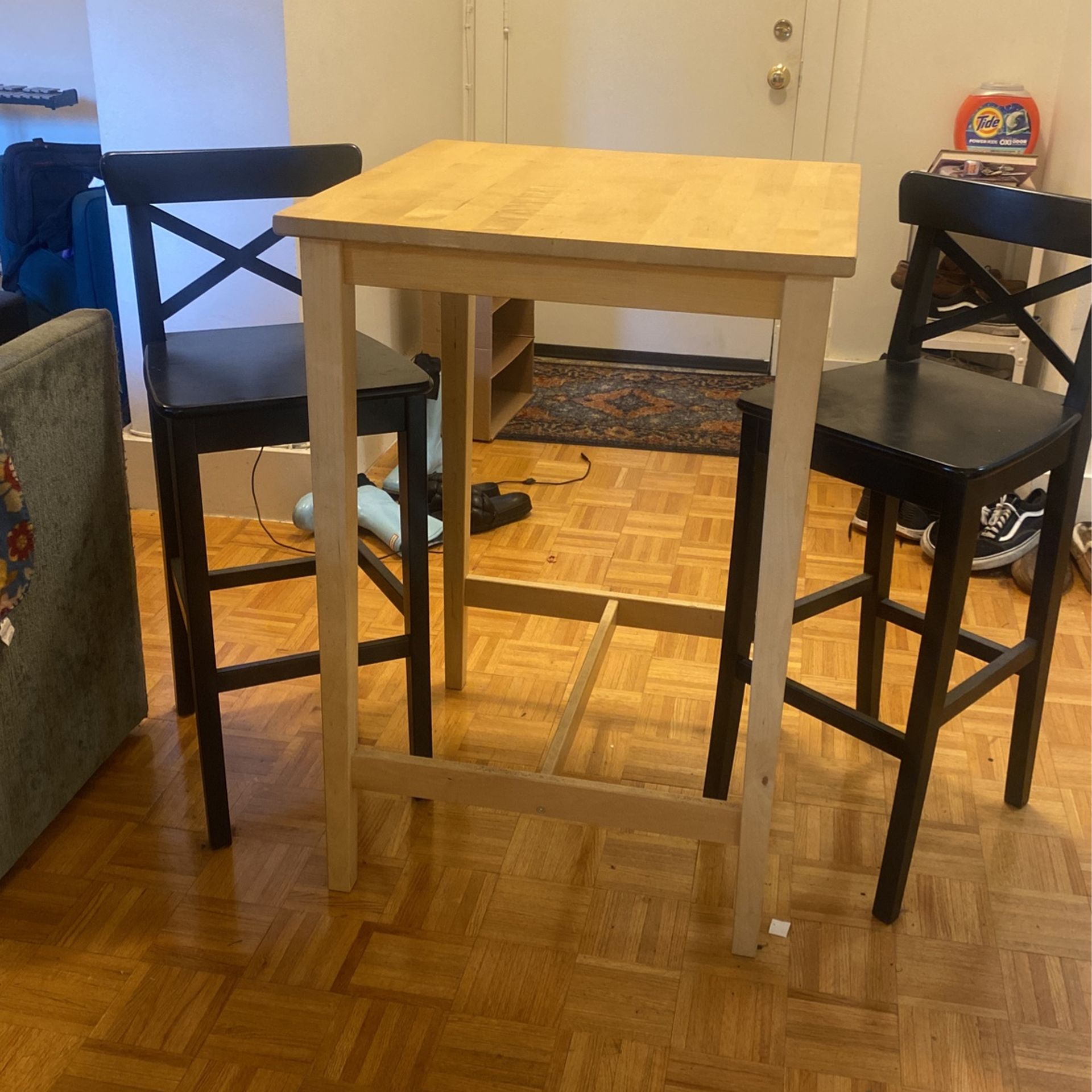 High Top Table And Two Chairs 