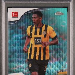 2022 Topps Bundslga Jude Bellingham Aqua Bubble Wave #28 PSA 10