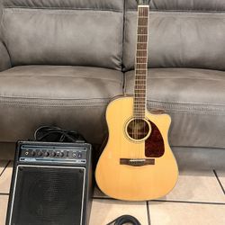 Fender Acoustic Electric Guitar + Amp – Works, Minor Damage