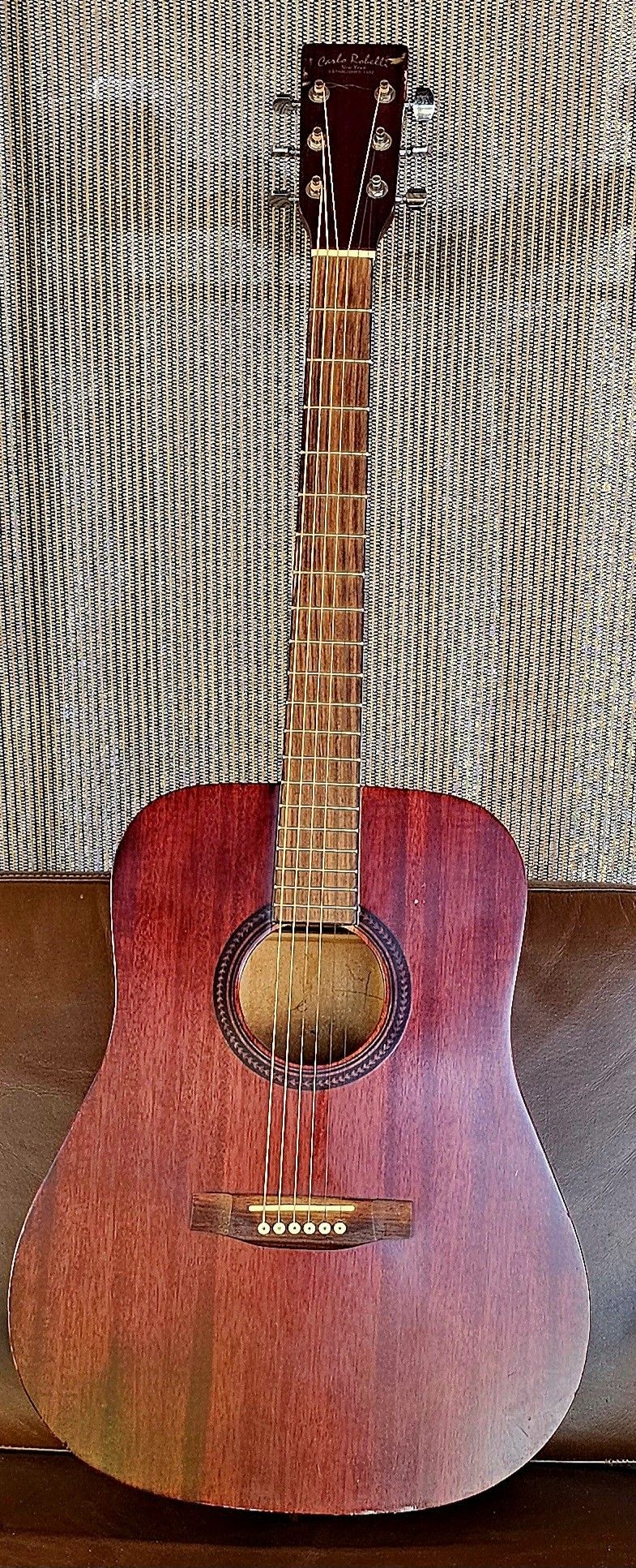 Vintage CARLO ROBELLI New York Red Acoustic Guitar CW4102 Great Condition
