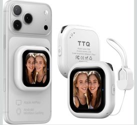 TTQ Wireless Vlog Selfie Monitor Screen, 4K AMOLED Display Bluetooth Remote Magnetic Phone Vlog Selfie Monitor Screen, Back Camera Monitor for Vlog Ti