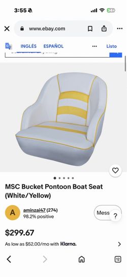 Asiento  de barco pontón cubo (blanco/amarillo)