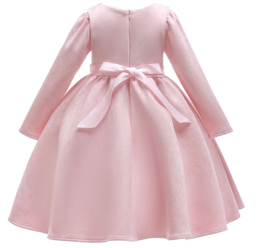 NEW 2018 Pink Winter Toddler Girls Dress Wedding Long Sleeve Dress. Soft fabric, Party Kids Dresses For Girls