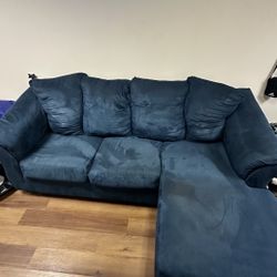 Blue sofa With Chaise 