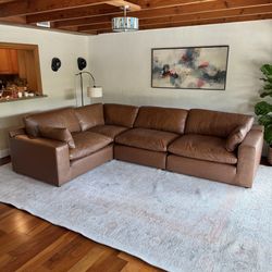 New Leather Cloud Couch Modular Sofa