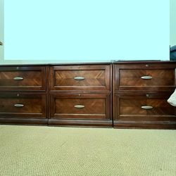 3 Solid Wood Two-Drawer Lateral Filing Cabinets