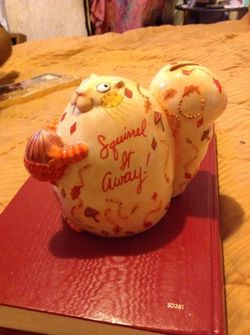 Fitz & floyd squirrel it away piggy bank