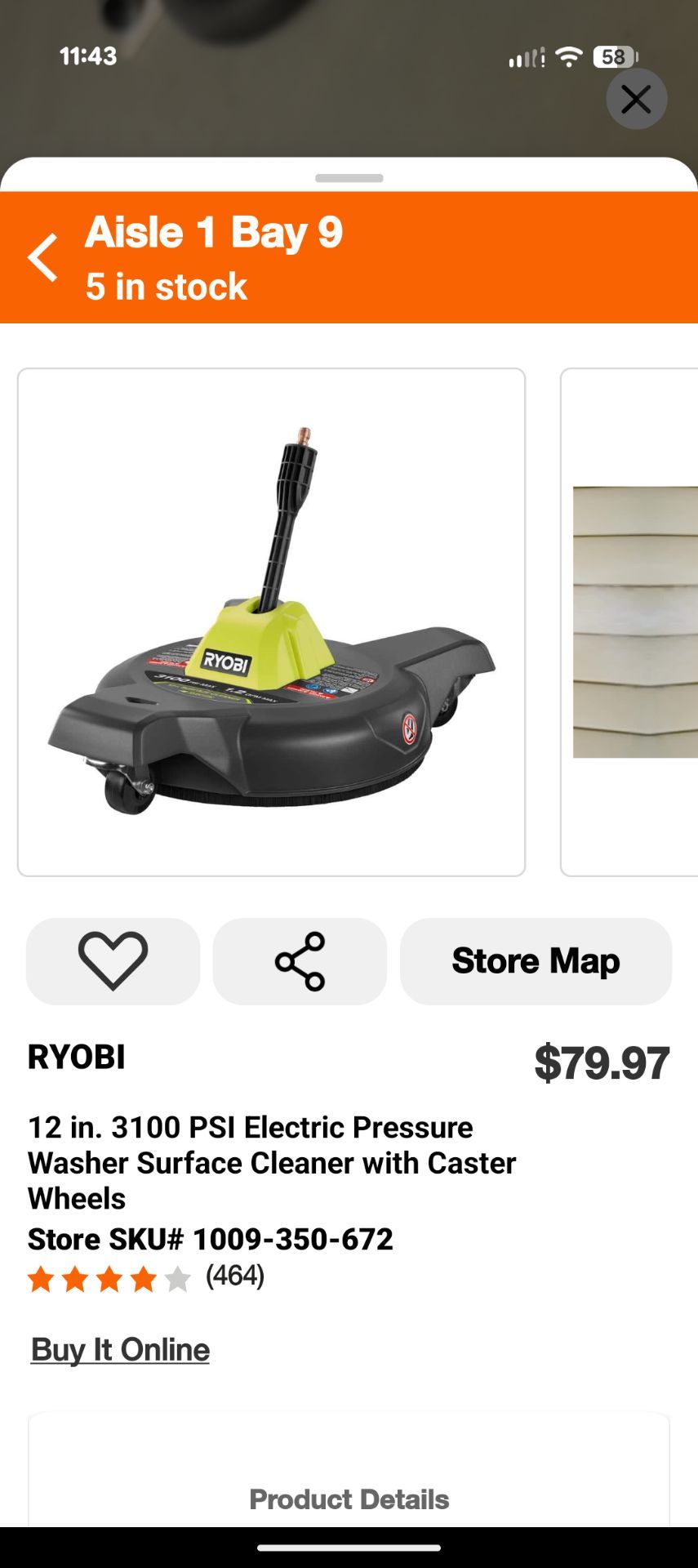 RYOBI 12 in. 3100 PSI Electric Pressure Washer Surface Cleaner โ Open Box