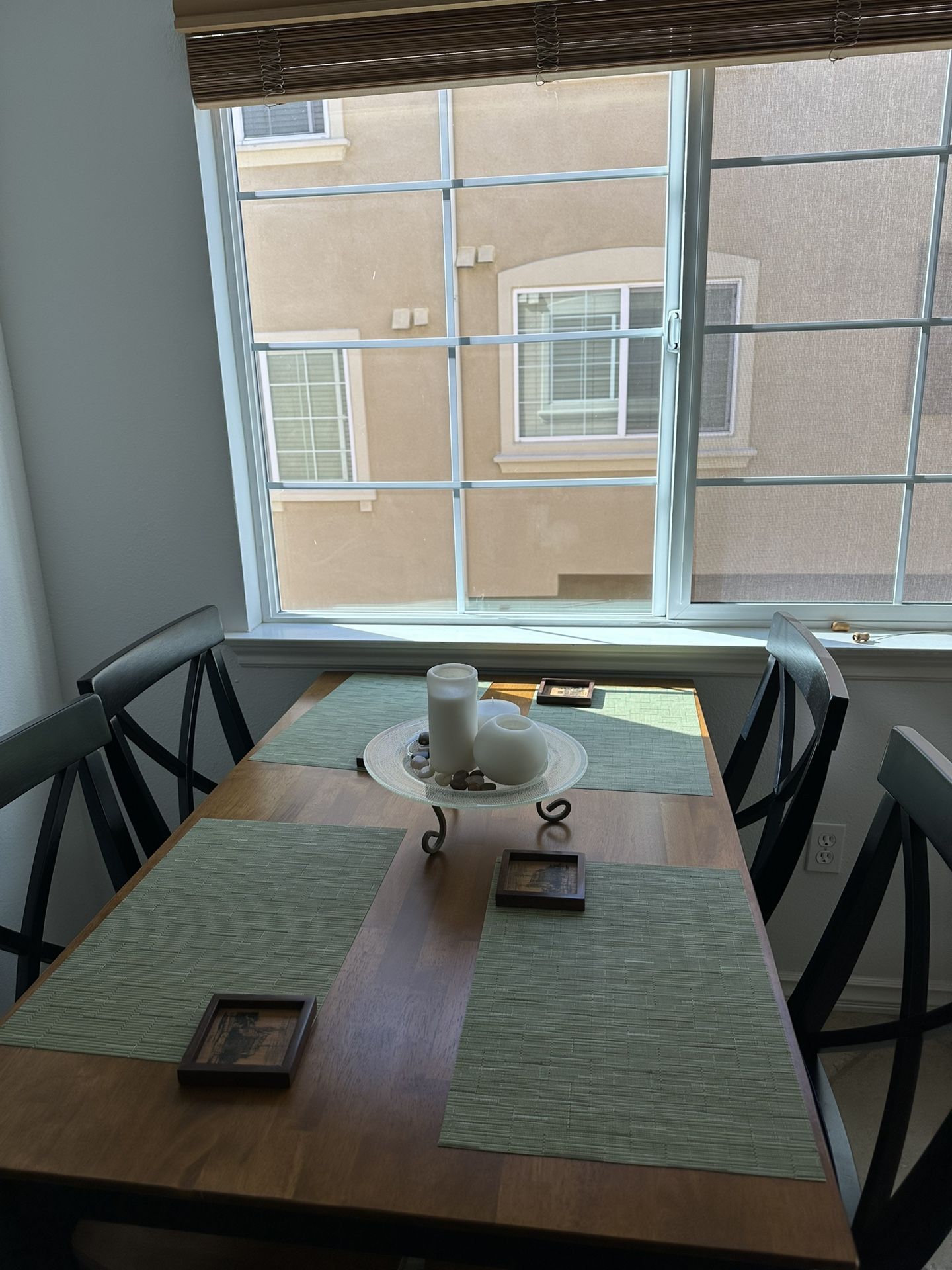 Solid Wood Dining Table And 4 Chairs
