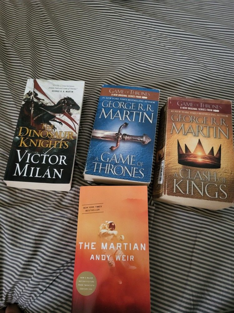 Game Of Thrones, The Martian, Dinosaur Knights Books