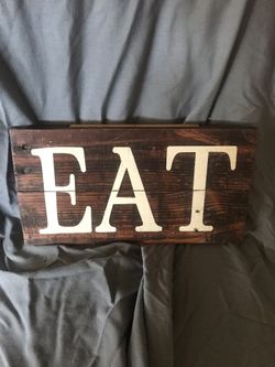 EAT wooden sign