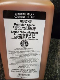 Starbucks Pumpkin Spice flavored Sauce