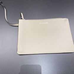 Calvin Klein Wristlet, Leather Wallet,make Up Bag